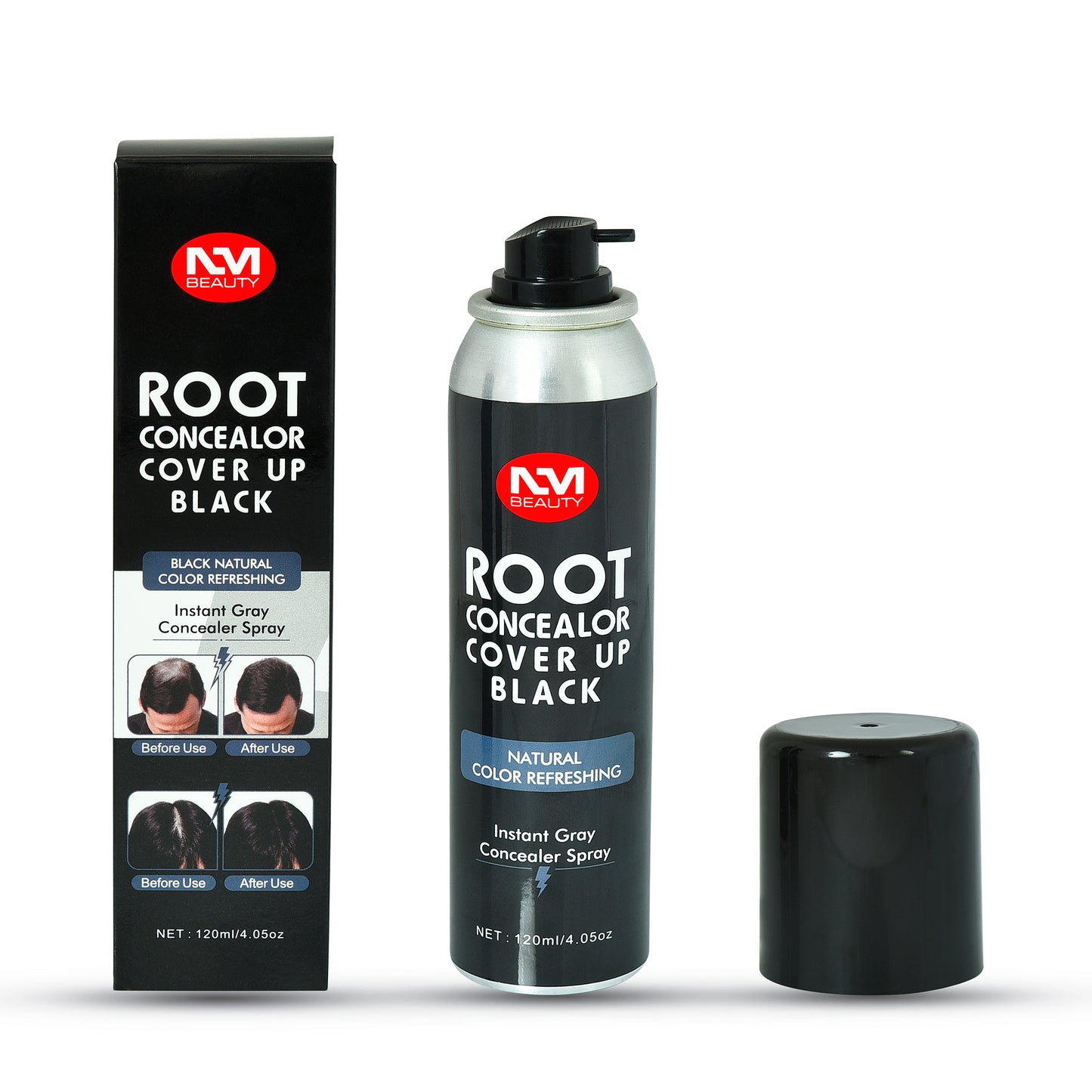 NM Beauty Professional Root Concealer Spray, Black, 120ml/4.05oz