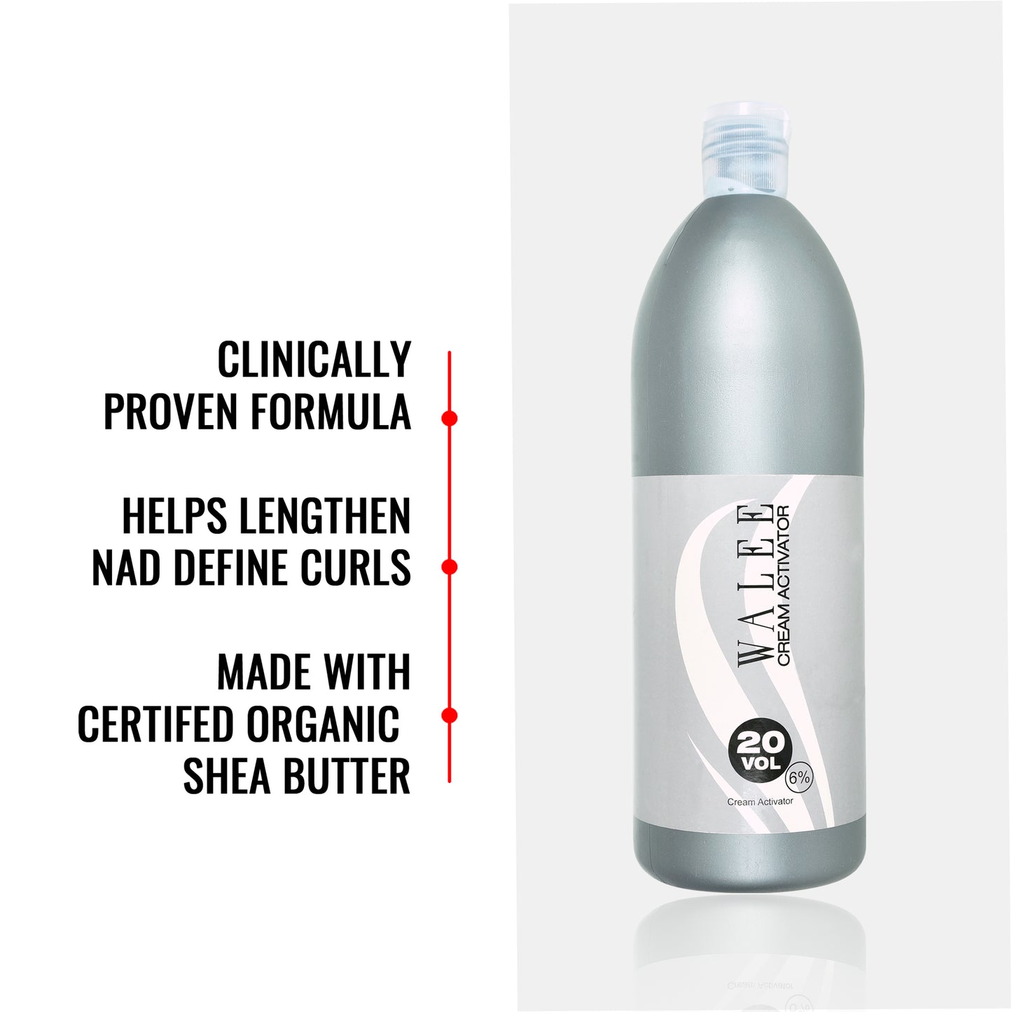Walee Professional Cream Peroxide, Cream Activator Volume 6% 20V 1L