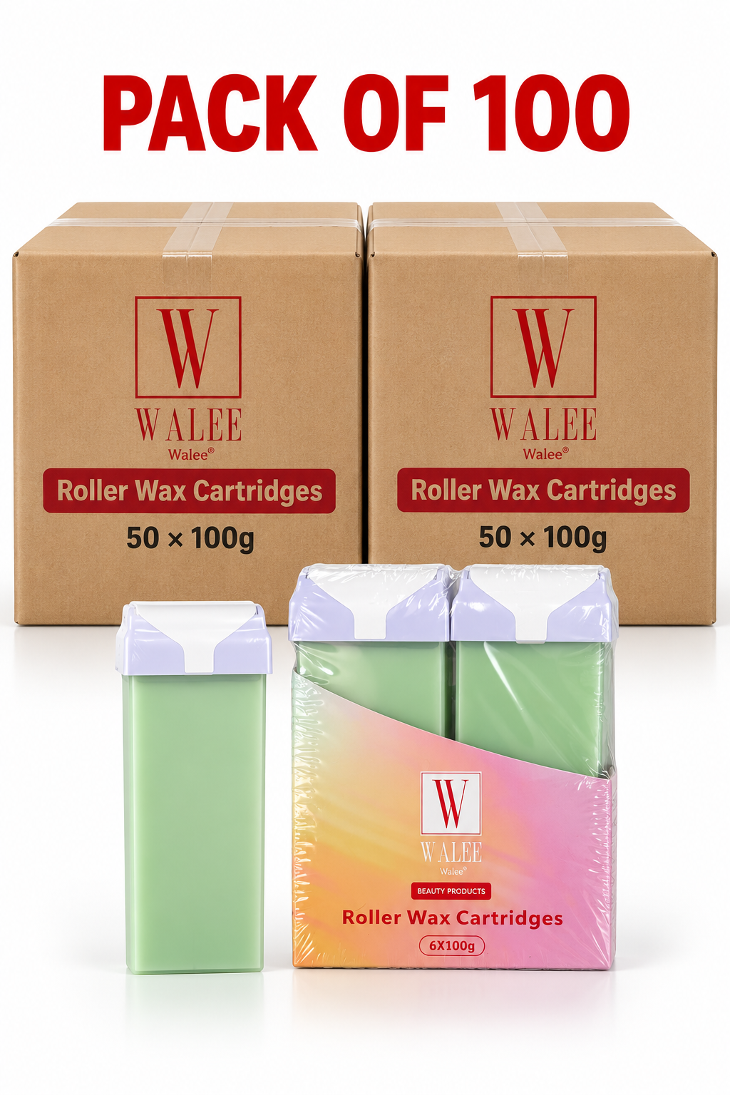 Walee Professional Roller Wax Cartridge – Smooth Hair Removal for Salon and Home Use (Tea Tree)