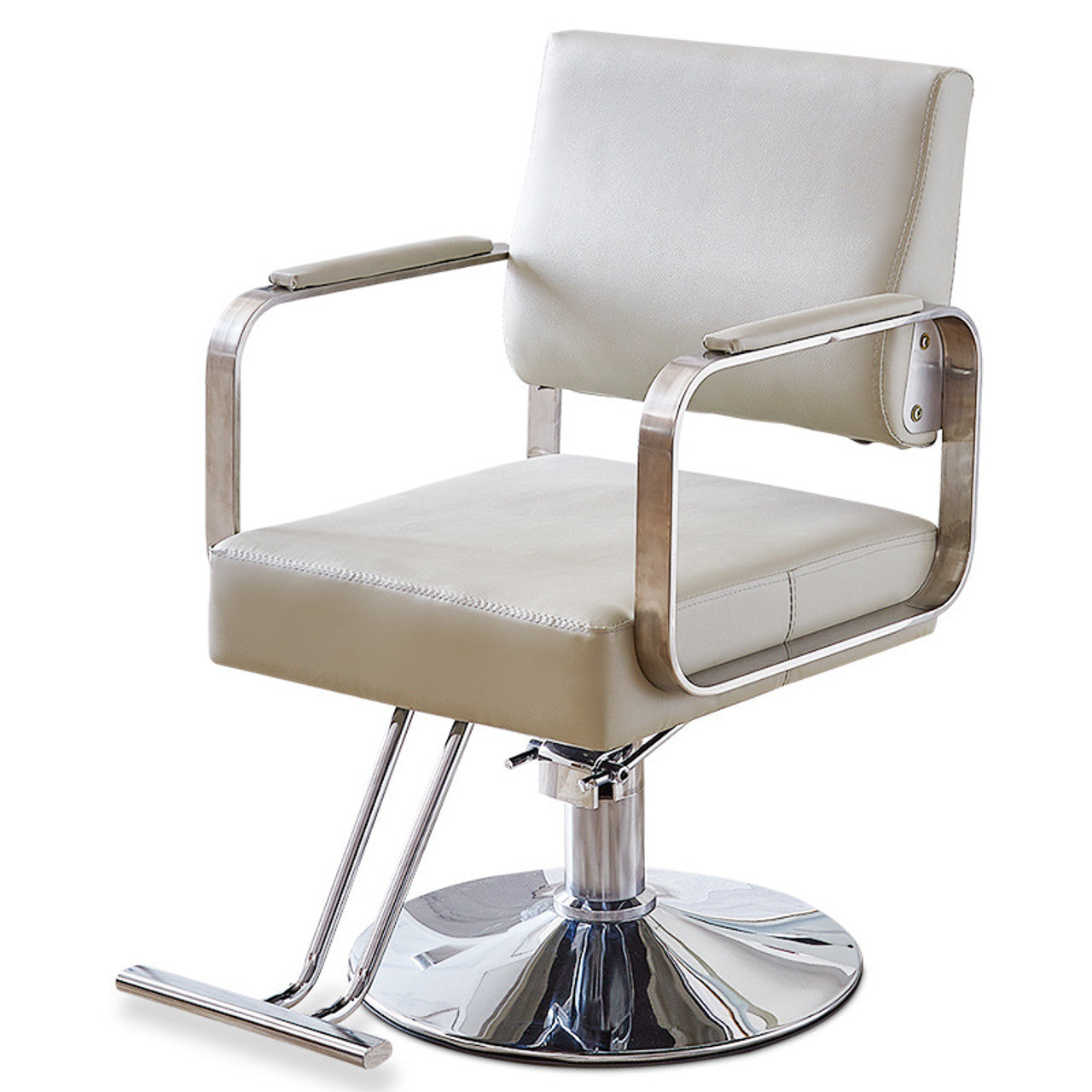 Professional Barber Chair for salon (for lady electroplate metal frame With pedal, electroplate round stand) NMB-967 - Next Day Delivery