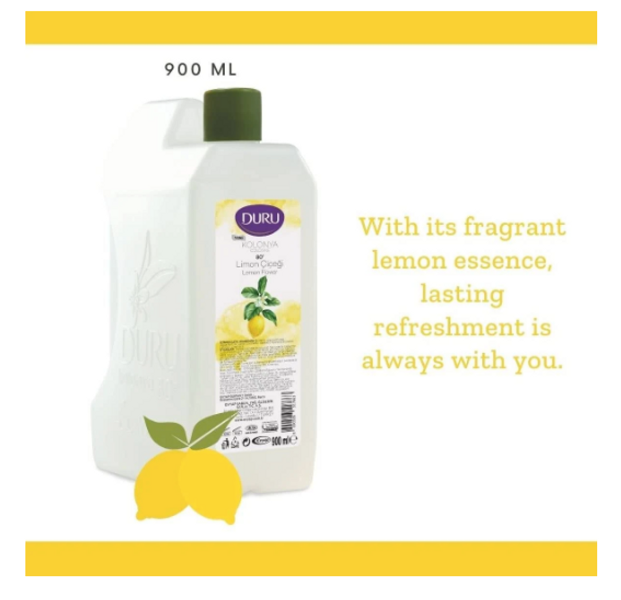 EVYAP DURU Lemon Turkish Aftershave Cologne, 900ml