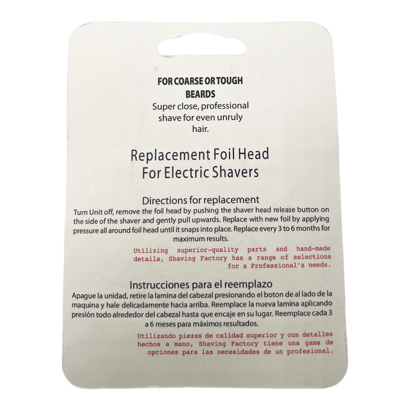 Foil Head For Electric Shavers