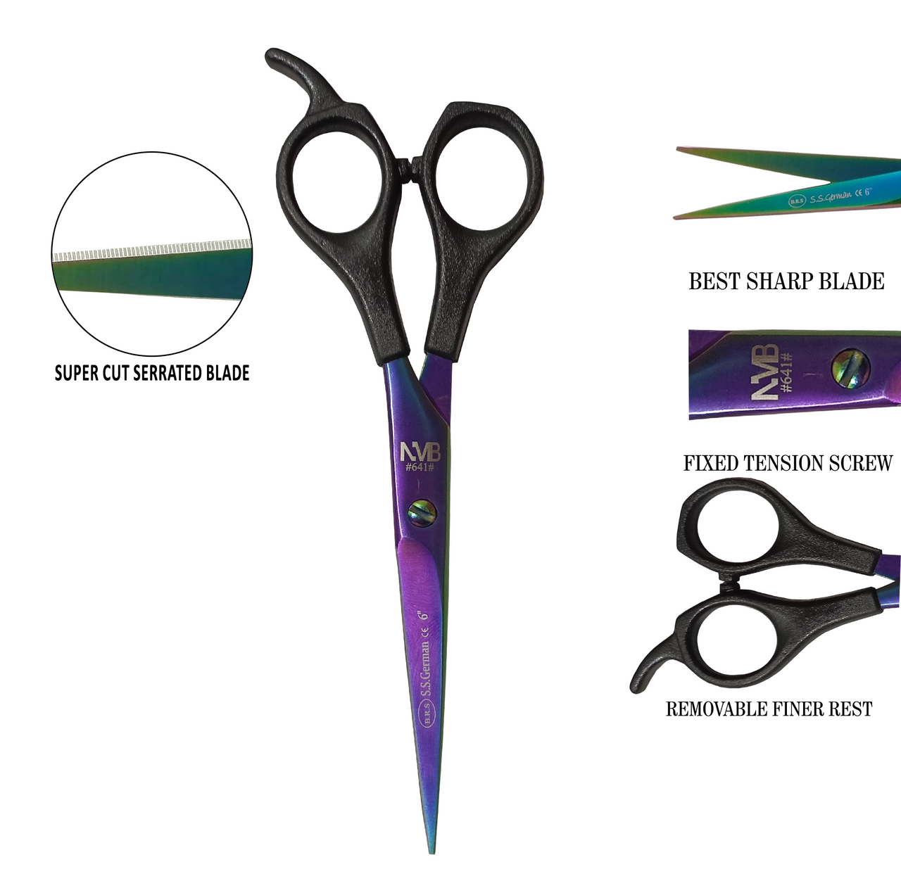 Professional Hair Cutting MOLDING Scissor 6". MULTI COLOUR- Next Day Delivery (1 year warranty)