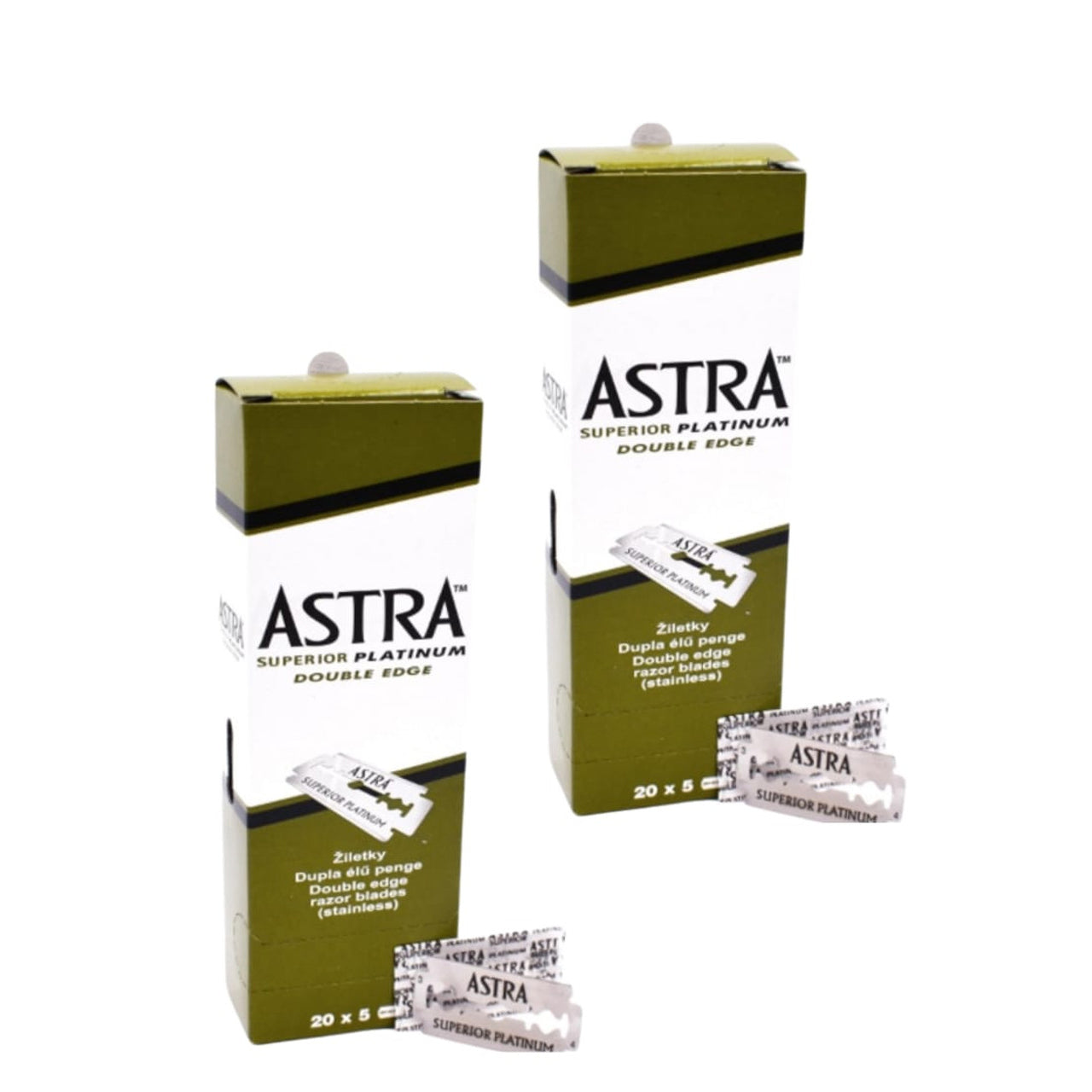 Astra Razor Blades, Pack of 2, Green (Each one price 7.99)