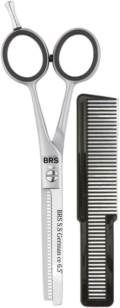 BRS S.S German ce 6.5' Hair Thinning Scissors Barber Hair Shears for Hairdressing Cutting Texturizing & Styling - Stainless Steel with Cutting Comb