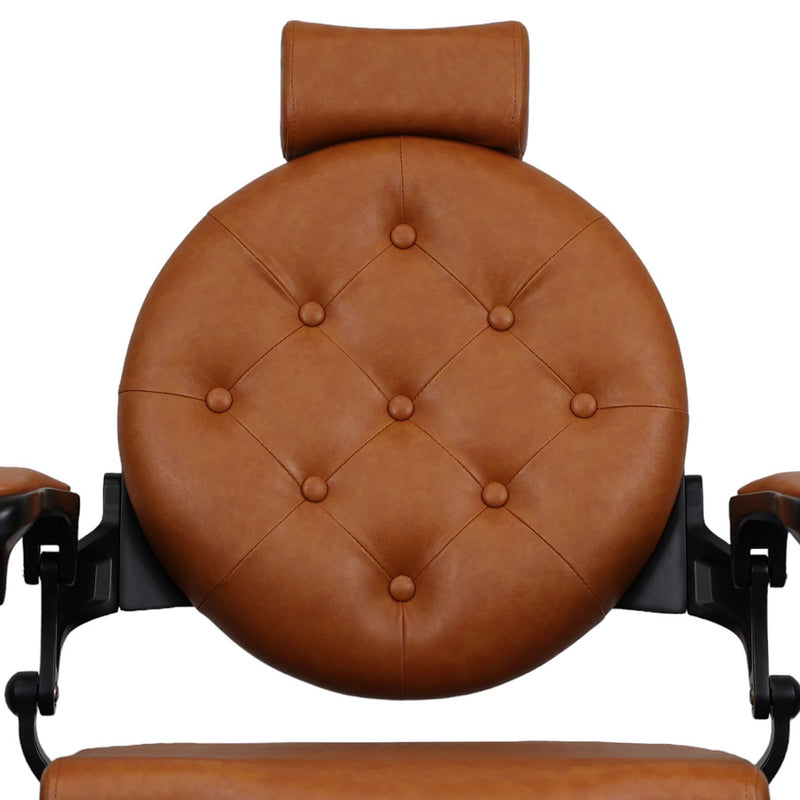 Barber Chair - Vintage Style Camel & Black Accents