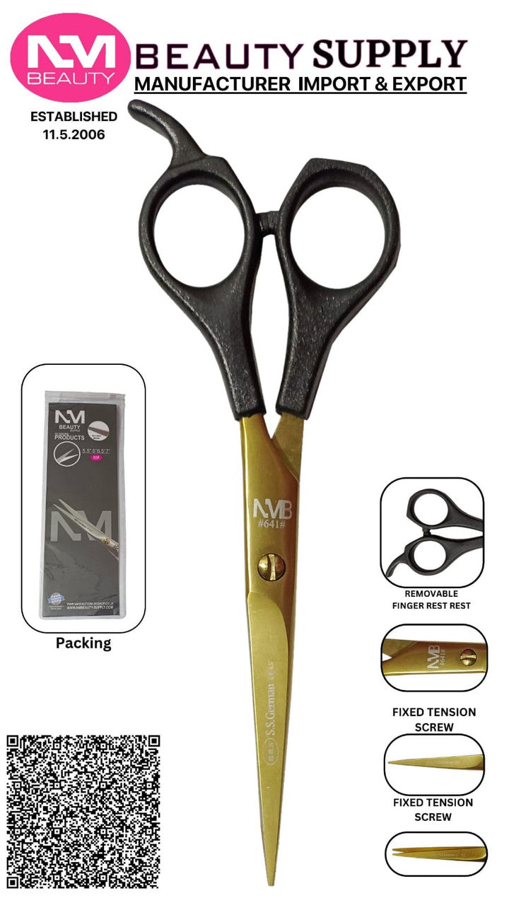 Professional Hair Cutting MOLDING Scissor 6". Gold Colour (1 year warranty)