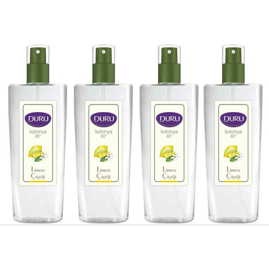 DURU LEMON COLOGNE (LIMON KOLONYA) SPRAY PUMP BOTTLE 150ML-4PCS