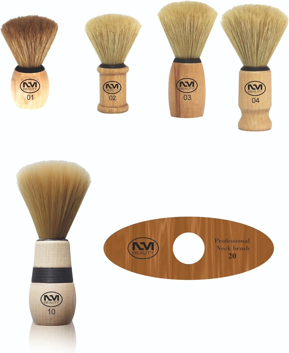 NMB Professional Round Skin Fade Brush With Comportable Handle Wooden