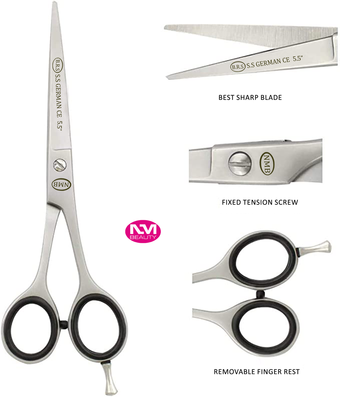Flat Matti Matti Barber Scissors 5.5'' BRS German Sand Finshing- Next Day Delivery