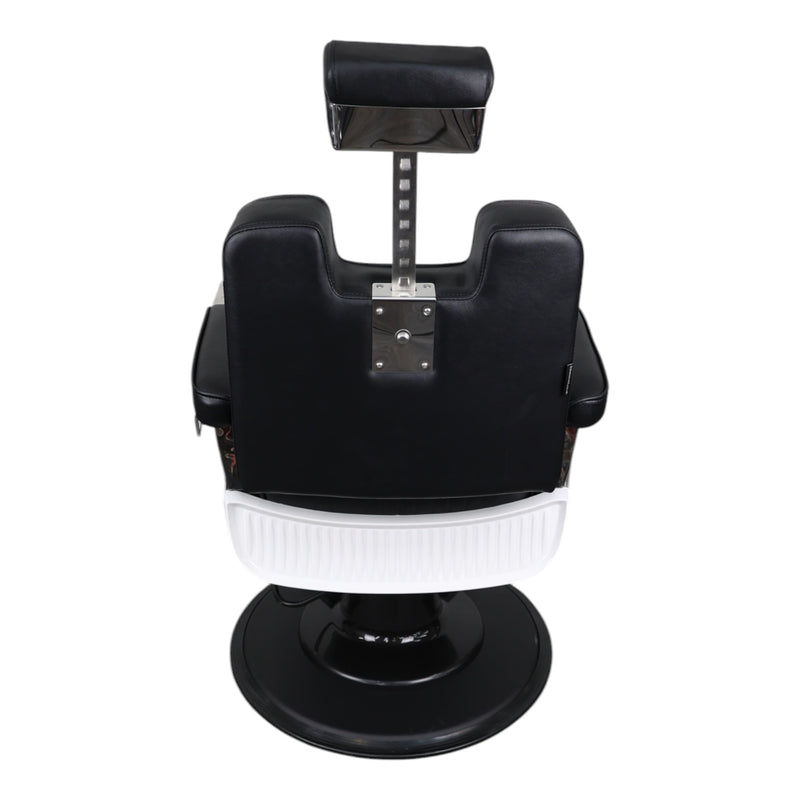 Barber Chair • Retro With Reversible Footrest Black & Chrome Accents