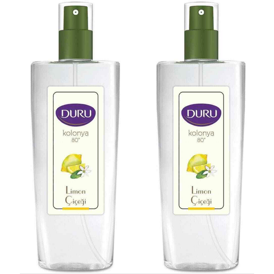 DURU LEMON COLOGNE (LIMON KOLONYA) SPRAY PUMP BOTTLE 150ML-2PCS