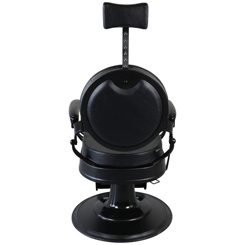 Barber Chair - Vintage Style Black & Matte Black Accents