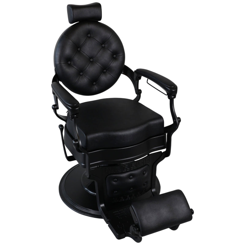 Barber Chair - Vintage Style Black & Matte Black Accents