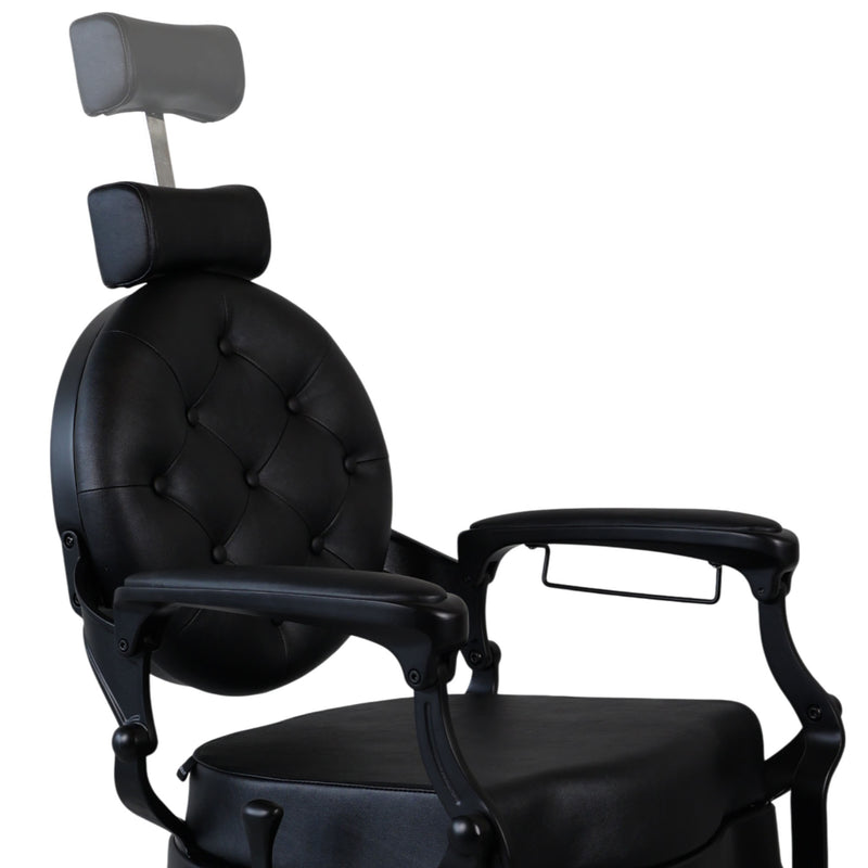 Barber Chair - Vintage Style Black & Matte Black Accents