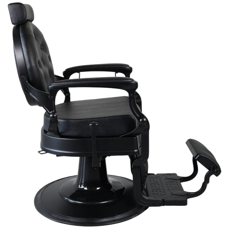 Barber Chair - Vintage Style Black & Matte Black Accents