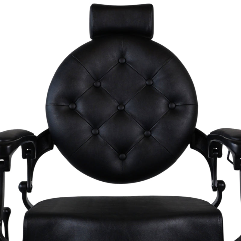 Barber Chair - Vintage Style Black & Matte Black Accents