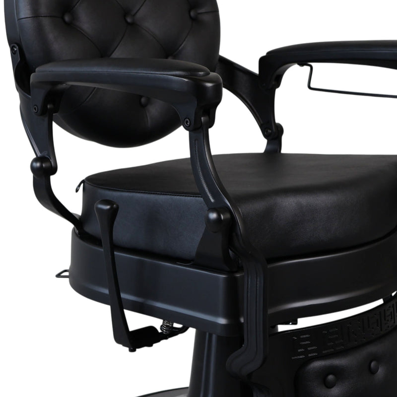 Barber Chair - Vintage Style Black & Matte Black Accents