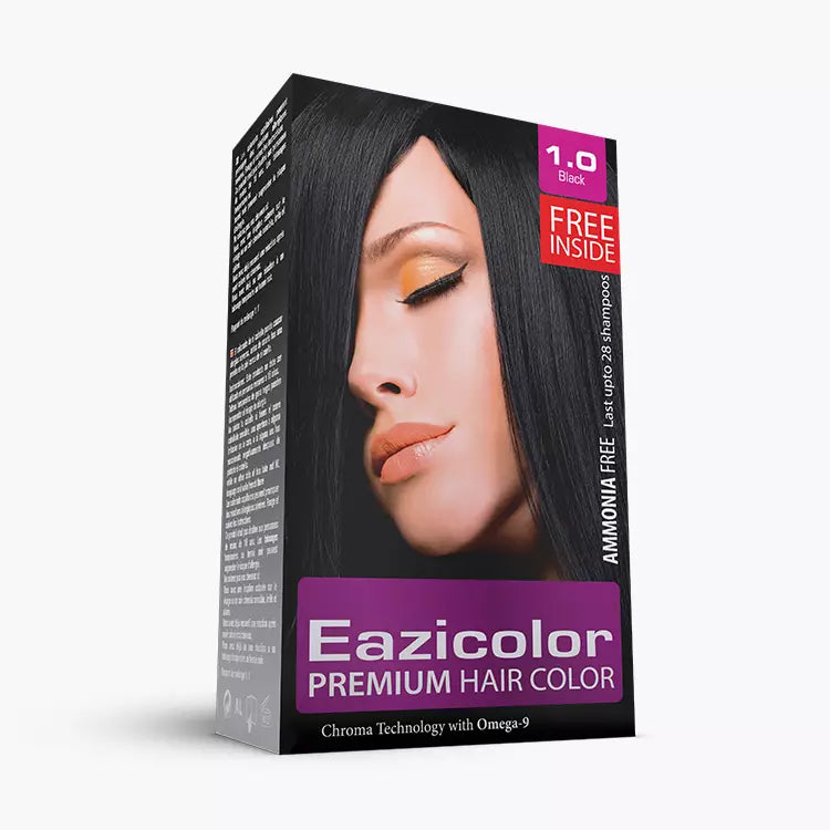 Eazicolor Premium Hair Color Kits, Premium Hair colour Chroma Technology With Omega-9, Hair color+Activator+shampoo+Deep Repair mask for Women by Walee