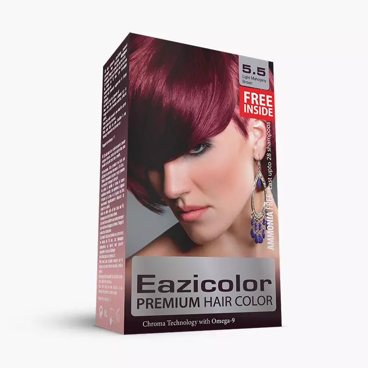 Eazicolor Premium Hair Color Kits, Premium Hair colour Chroma Technology With Omega-9, Hair color+Activator+shampoo+Deep Repair mask for Women by Walee