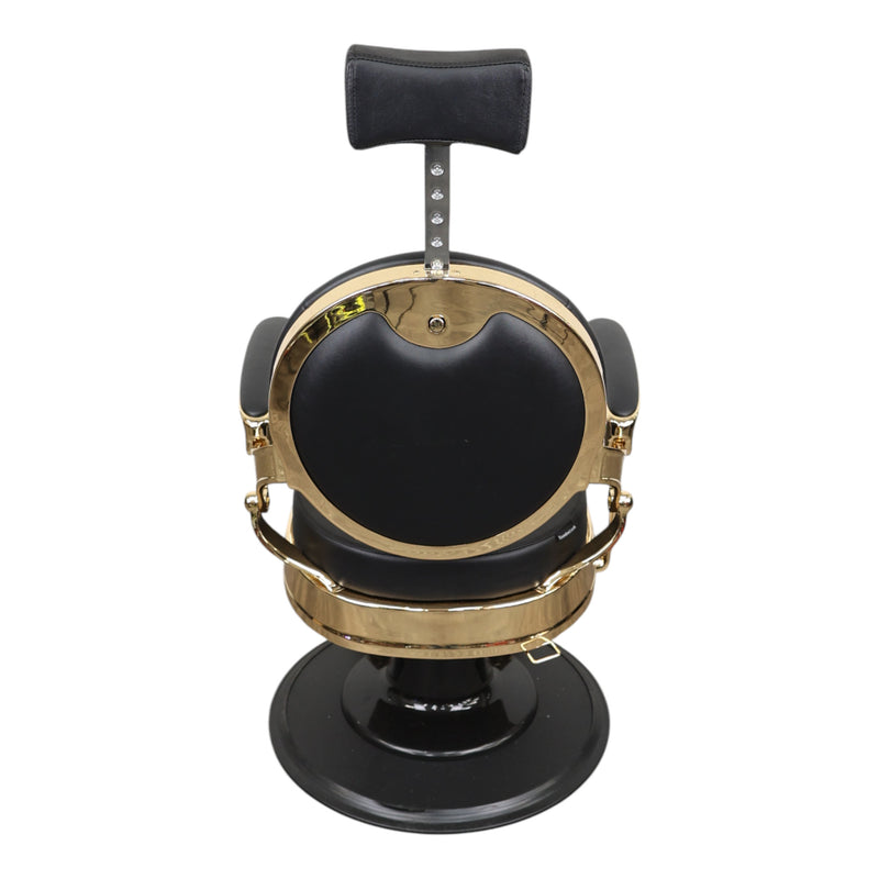 Barber Chair - Vintage Style Black & Gold Accents