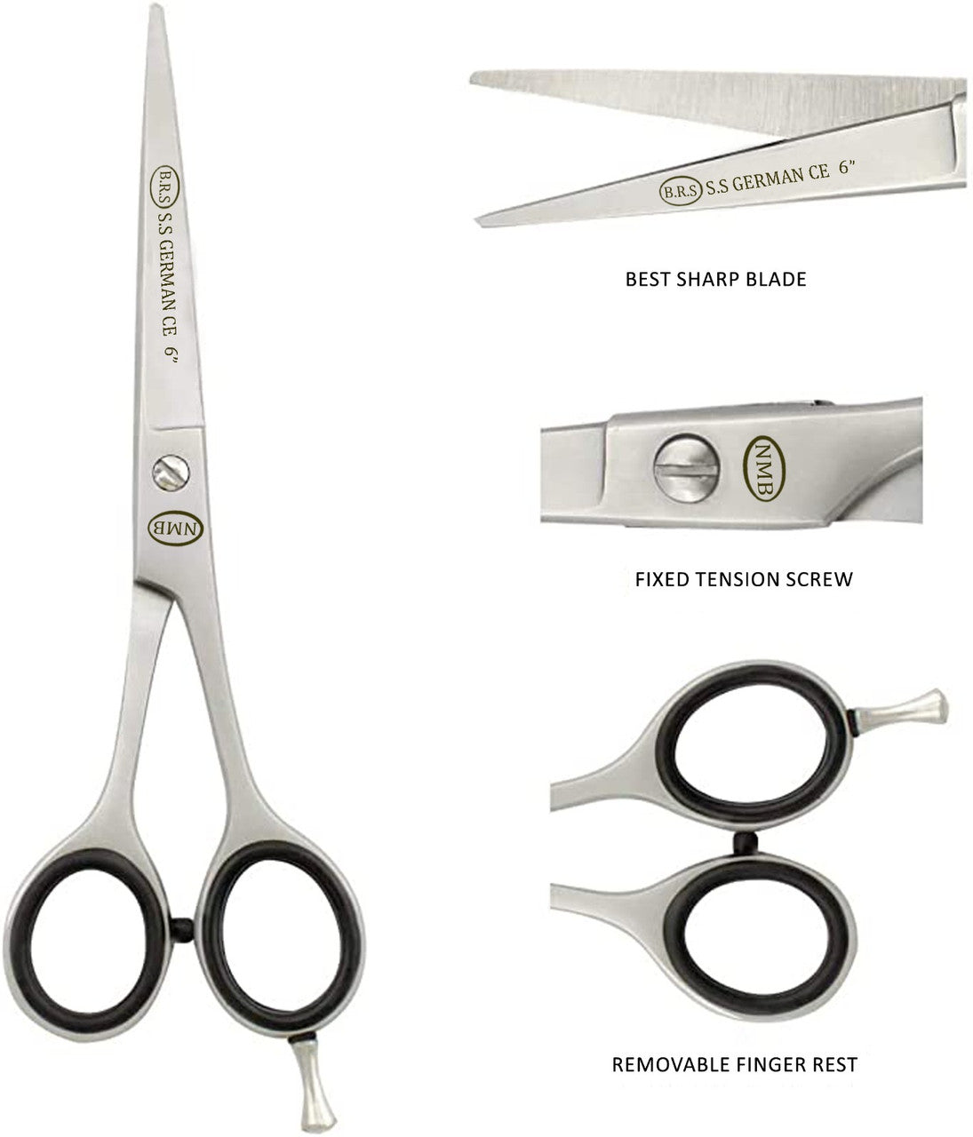 Flat Matti Matti Barber Scissors 6'' BRS German Sand Finshing- Next Day Delivery