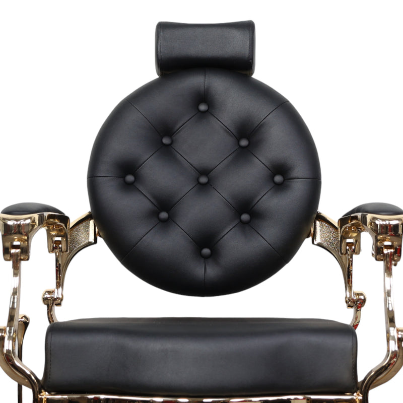 Barber Chair - Vintage Style Black & Gold Accents