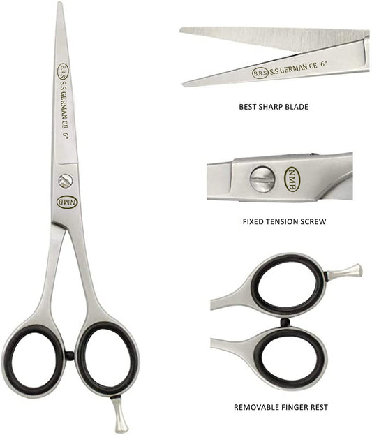Flat Matti Matti Barber Scissors 6'' BRS German Sand Finshing- Next Day Delivery