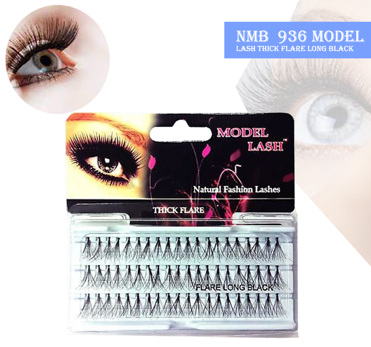 MODEL LASH Natural Remy Hair Fashion Individual Lashes THICK FLARE LONG