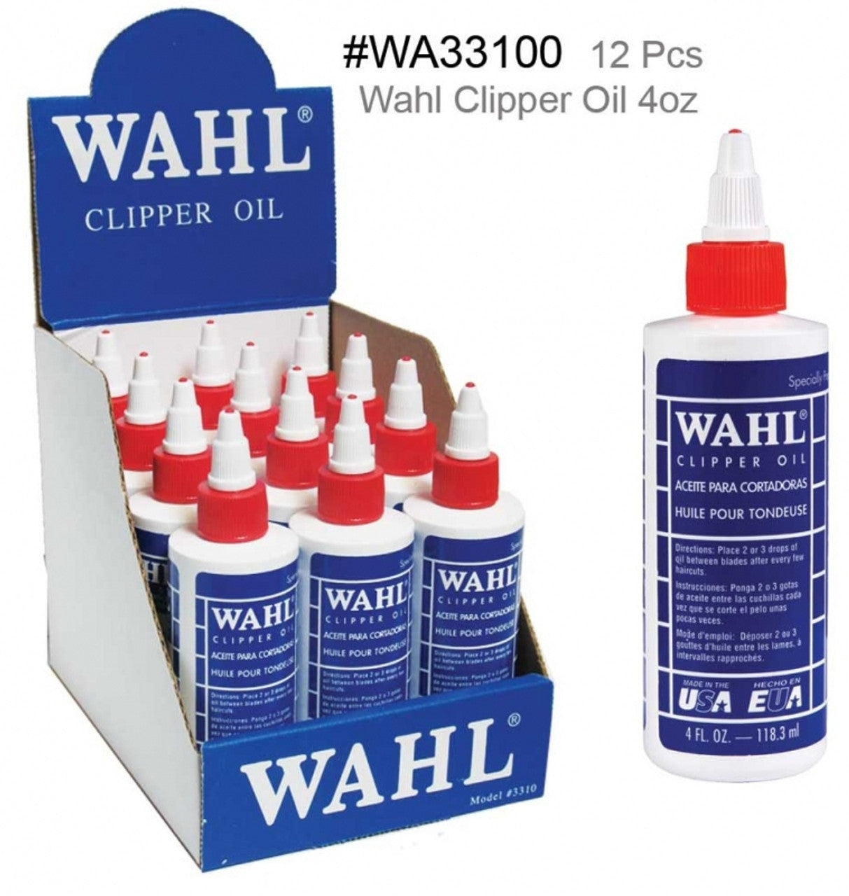 Wahl Clipper Oil, Blade Oil for Hair Clippers, Beard Trimmers and Shavers, Lubricating Oils for Clippers, Maintenance for Blades, Suitable for Hair Clipper and Trimmer Blades, Reduces Friction (12 PCS)- Next Day Delivery