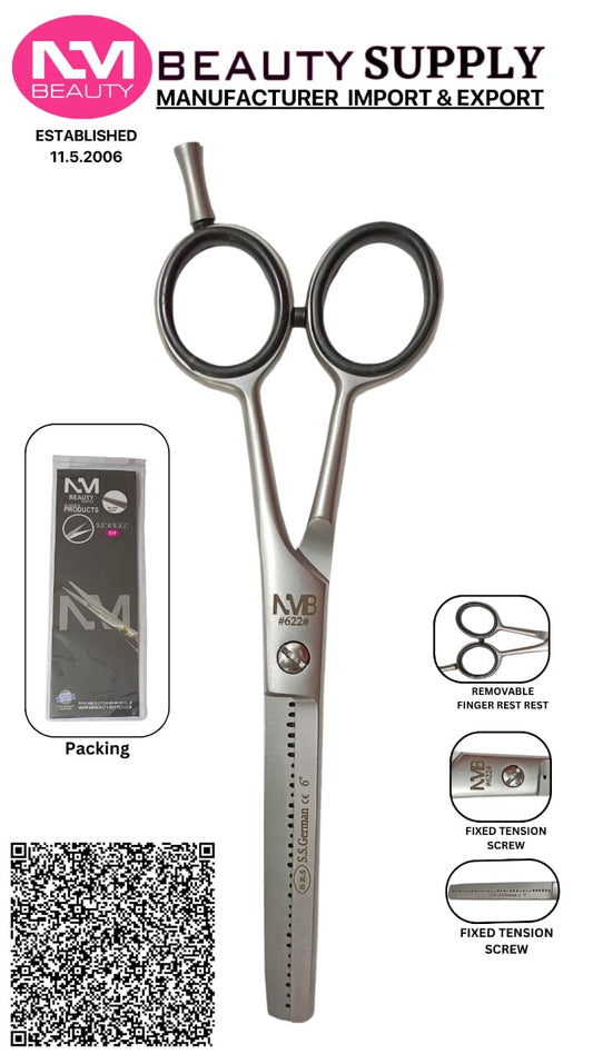 Hair Thinning Scissors 6' Inch Barber Hair Shears for Hairdressing Cutting Texturizing & Styling - Stainless Steel- Next Day Delivery (1 year warranty)