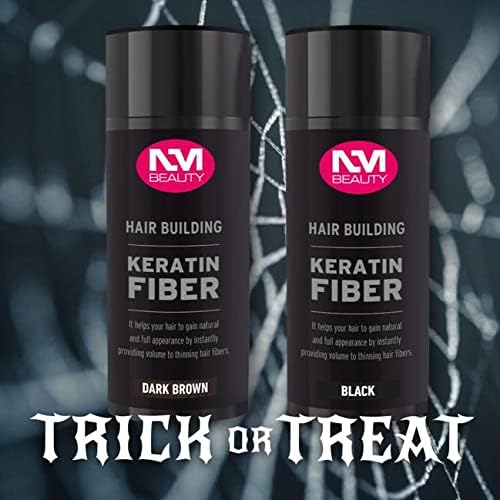 NMB Professional Hair Building Fibers 21 g, Dark Brown Fibres for Naturally Thicker Looking Hair With Locking Mist Spray Set 2 IN 1