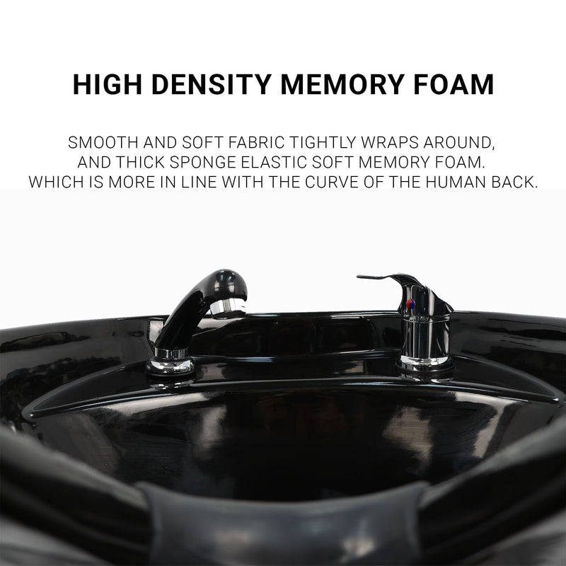 Backwash Chair - Rinse And Relax Basin Adjustable Chair Black