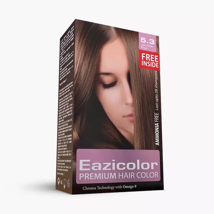Eazicolor Premium Hair Color Kits, Premium Hair colour Chroma Technology With Omega-9, Hair color+Activator+shampoo+Deep Repair mask for Women by Walee