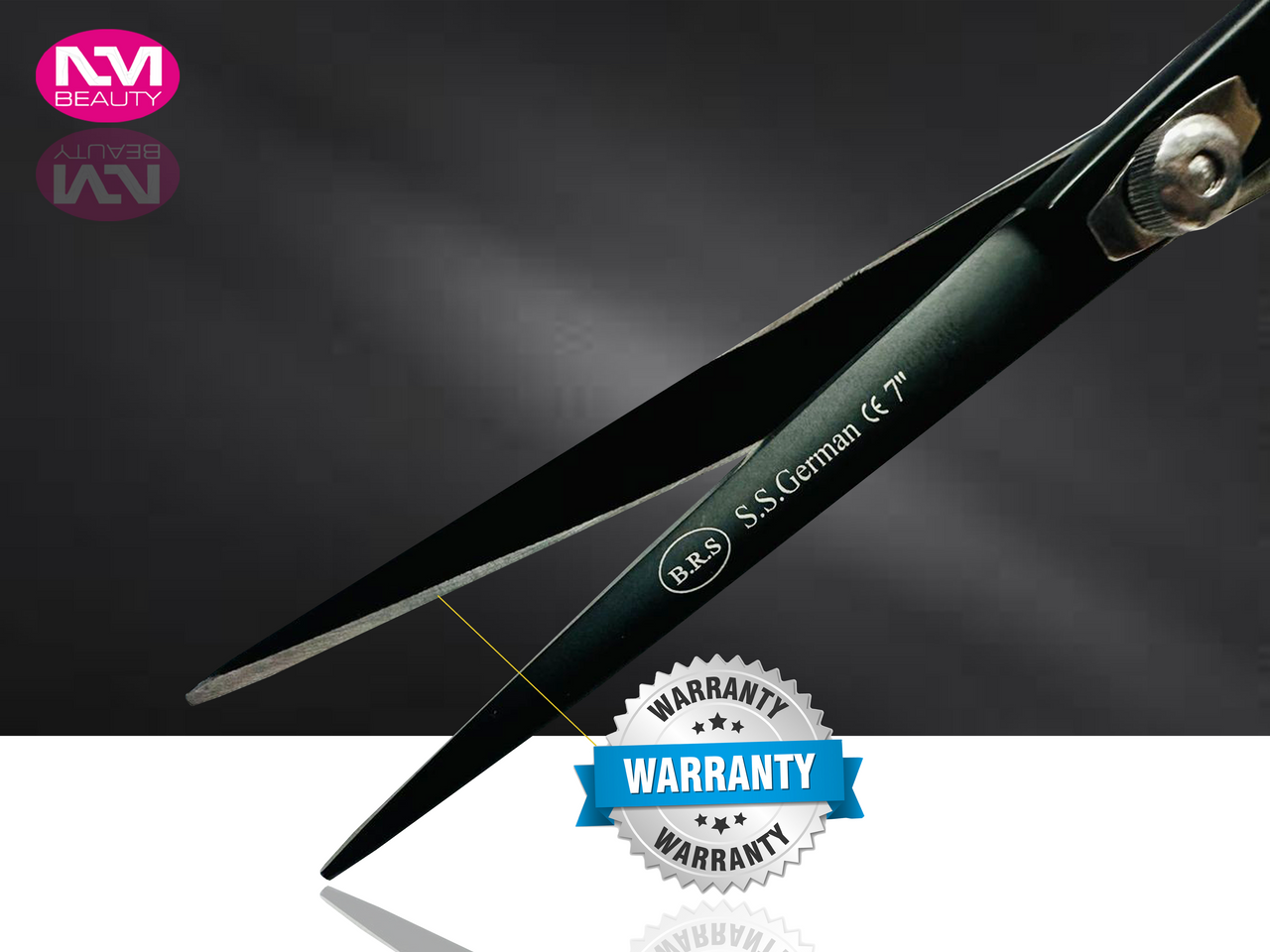 Professional Stainless Steel 7" Hair Cutting Barber Scissors with Finger Rest by BRS German