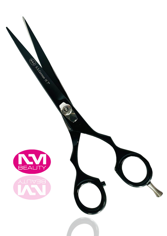 Professional Stainless Steel 7" Hair Cutting Barber Scissors with Finger Rest by BRS German