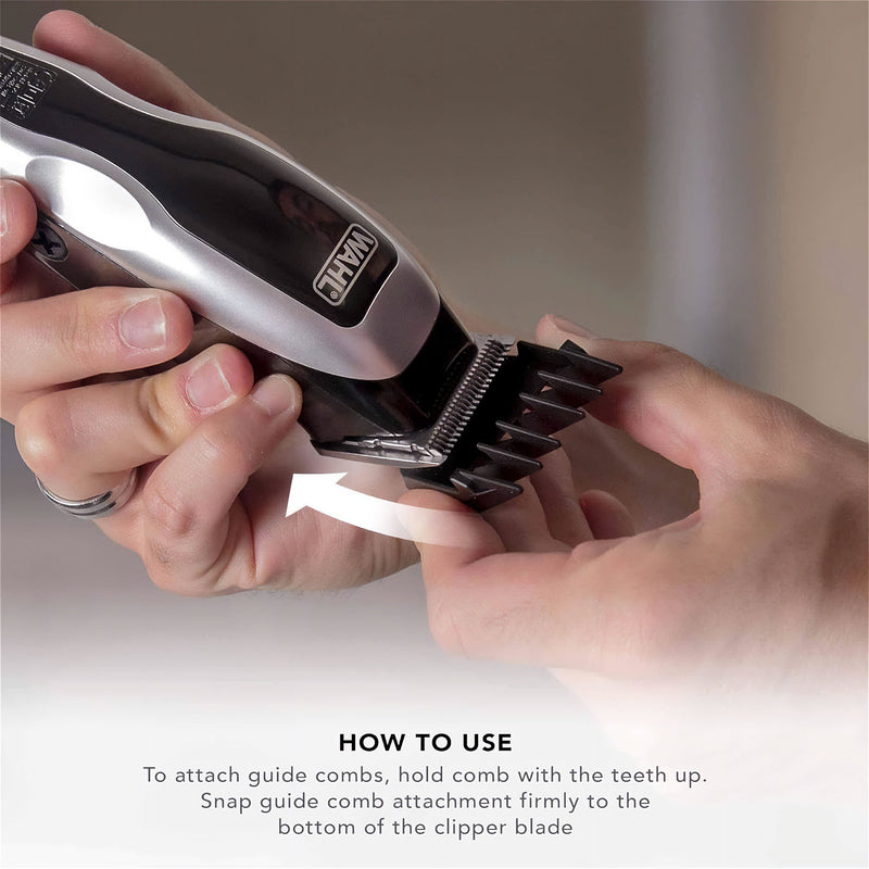 Wahl • Plastic Clipper Attachment Comb Guards Set Black 3170•801