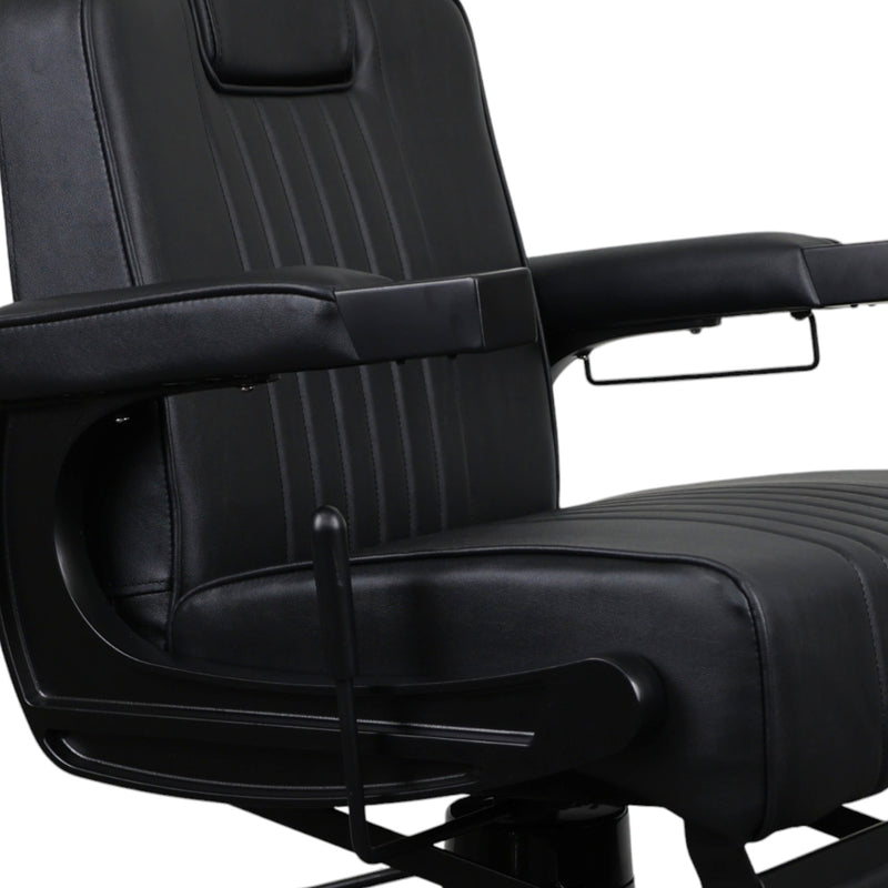 Barber Chair - Retro Black & Matte Black Accents