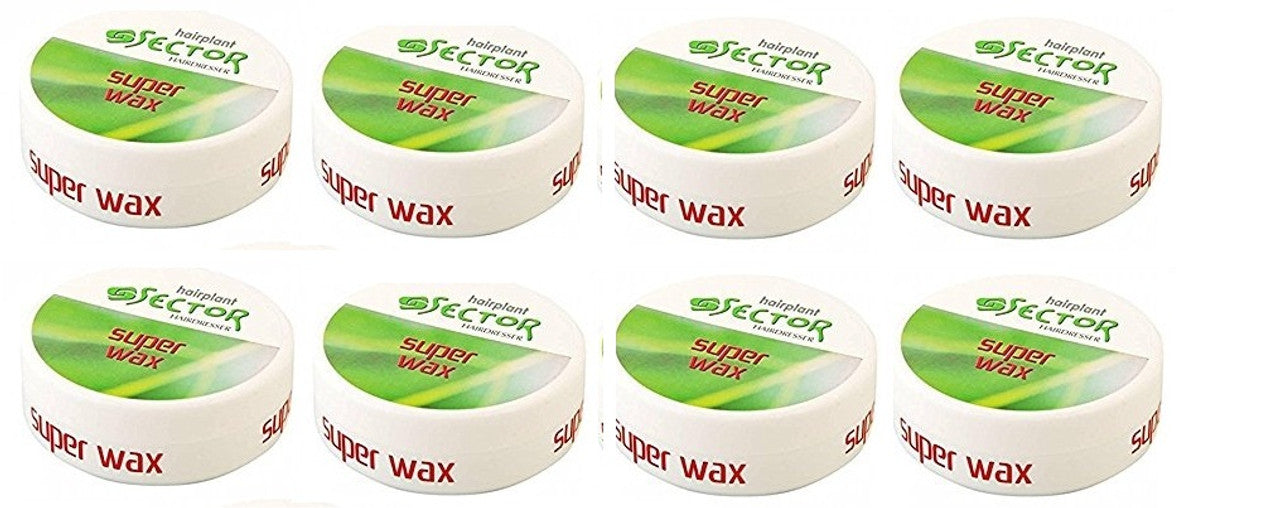 Super Sector Hair Styling Wax - Normal (Green) 150ml (8 Pcs Offer)