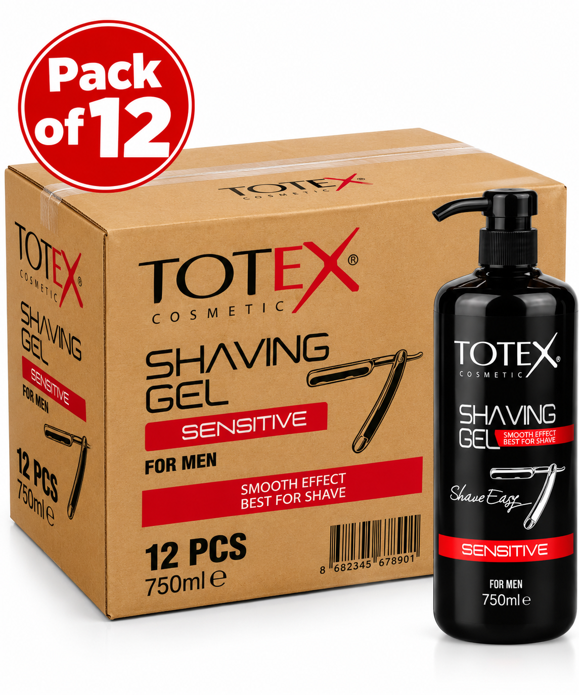 Totex Cosmetic Sensitive Shaving Gel 750ml – Professional Barber Shave Gel
