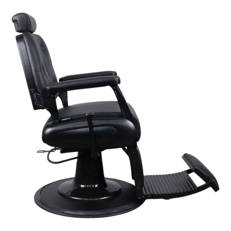 Barber Chair • Luxurious Belmont Black & Matte Black Accents