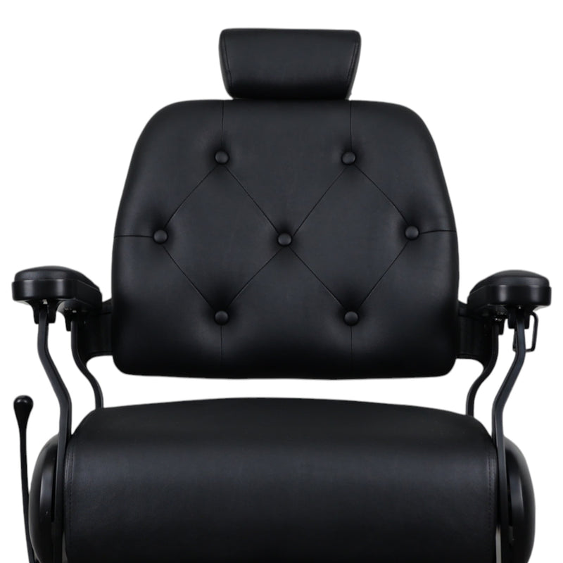 Barber Chair • Luxurious Belmont Black & Matte Black Accents