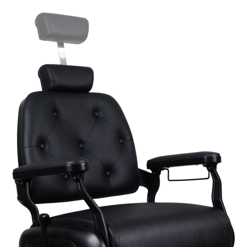 Barber Chair • Luxurious Belmont Black & Matte Black Accents