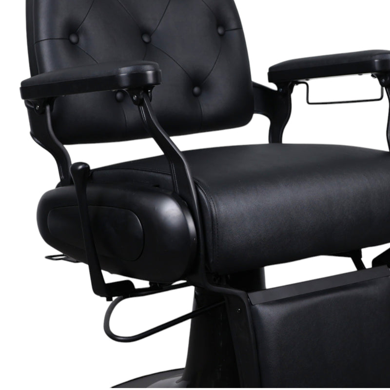 Barber Chair • Luxurious Belmont Black & Matte Black Accents