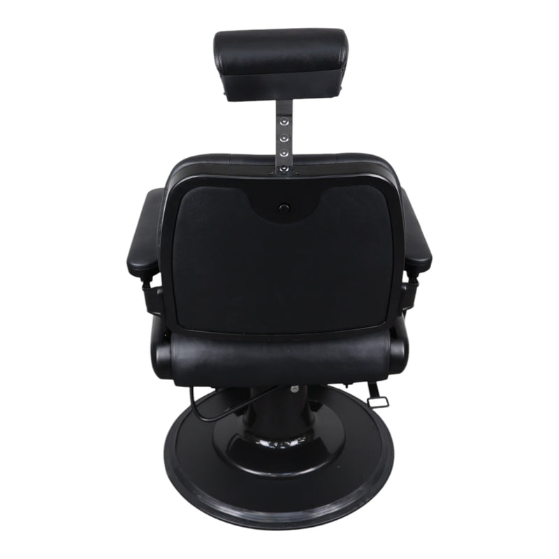 Barber Chair • Luxurious Belmont Black & Matte Black Accents