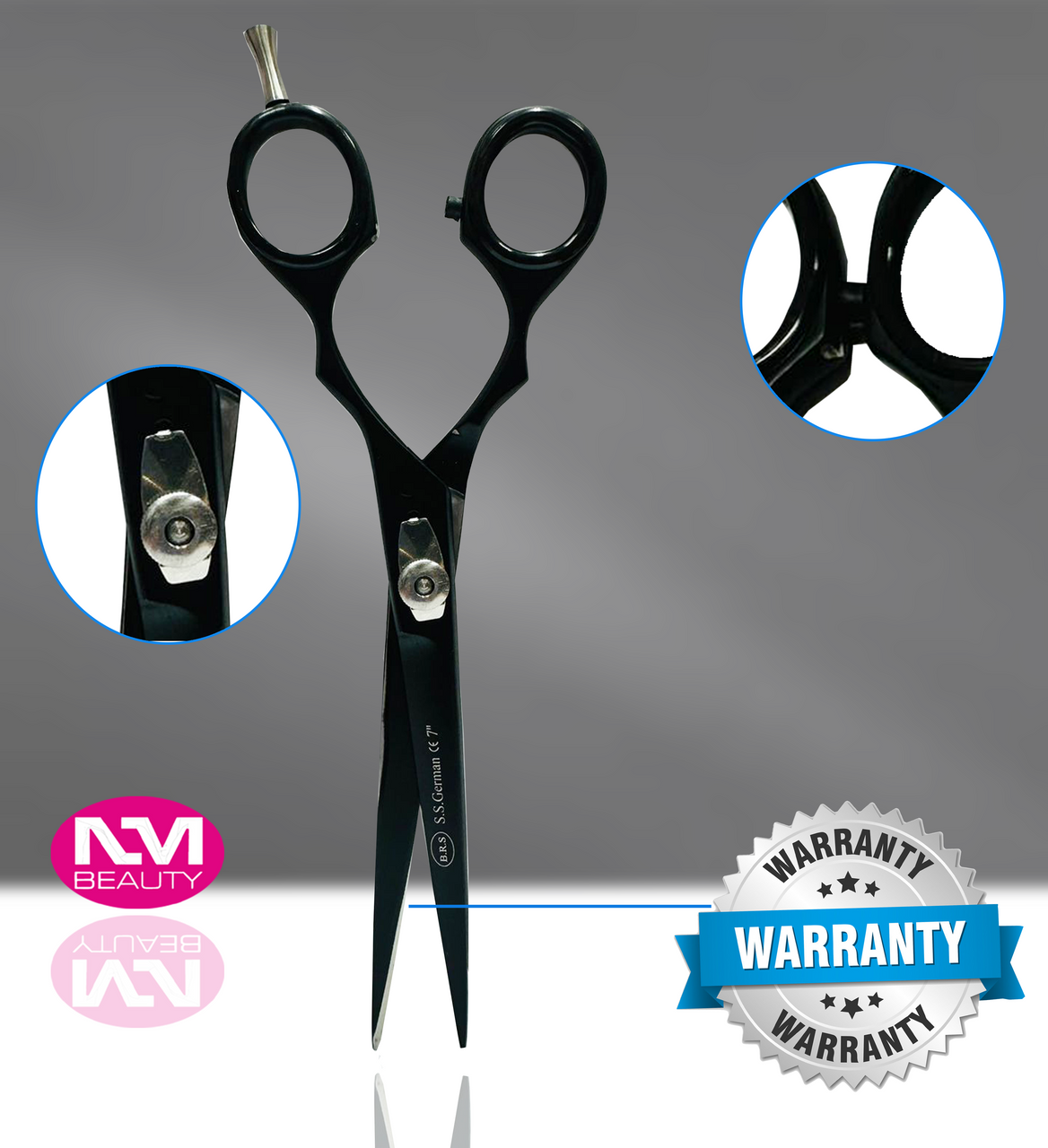 Powder Coatin Barber Scissors 7'' BRS German- Next Day Delivery