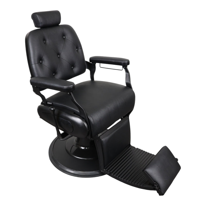 Barber Chair • Luxurious Belmont Black & Matte Black Accents