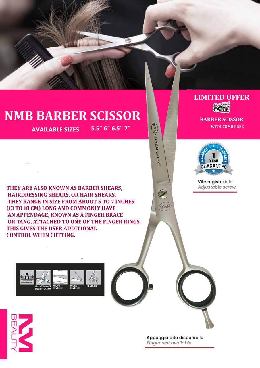Barber Scissors 6'' BRS Germany 622- 1YEAR WARRANTY(BARBER SCISSOR WITH COMB FREE SECIAL OFFER LIMITED )- Next Day Delivery