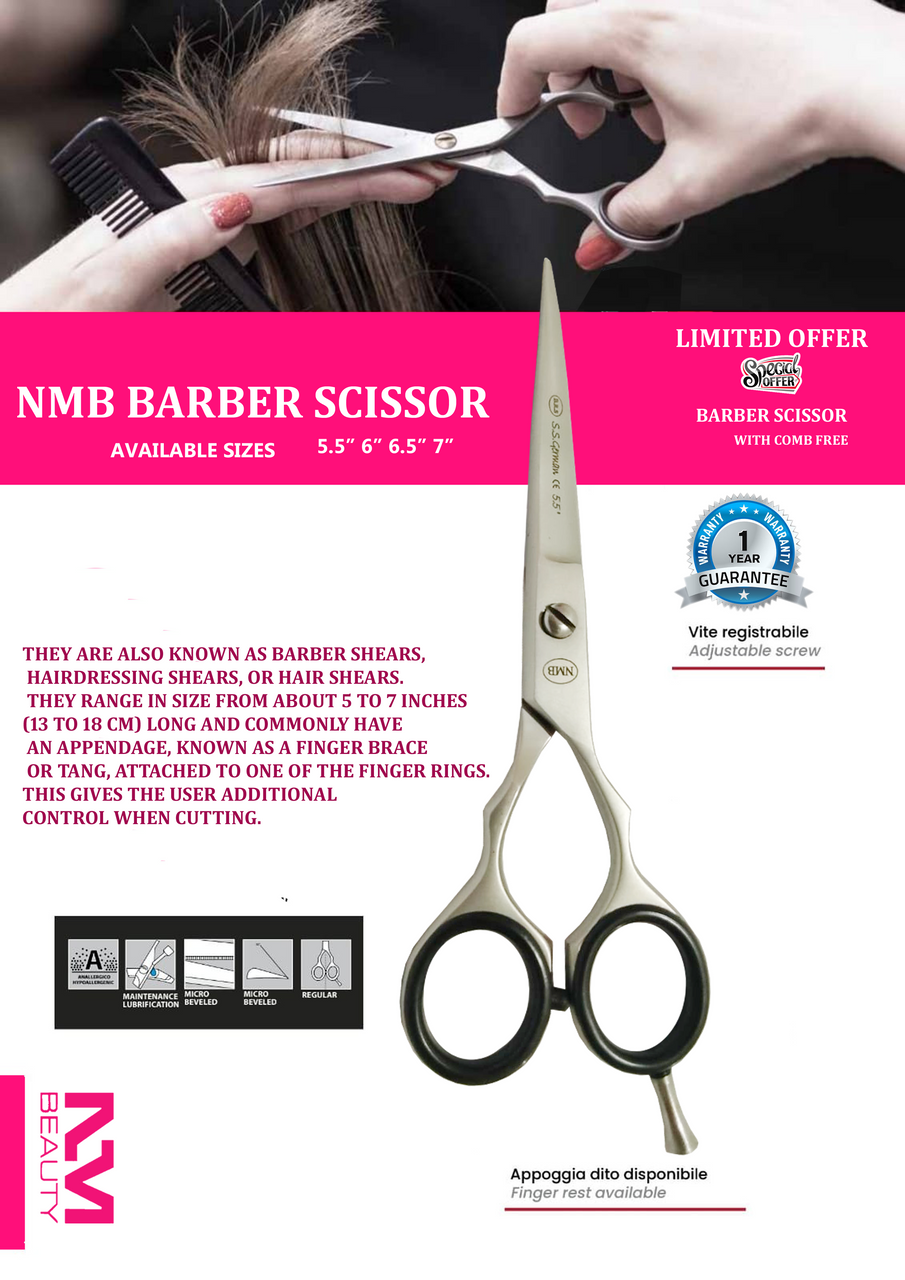 Barber Scissors 6'' BRS Germany 1YEAR WARRANTY(BARBER SCISSOR WITH COMB FREE SECIAL OFFER LIMITED )- Next Day Delivery