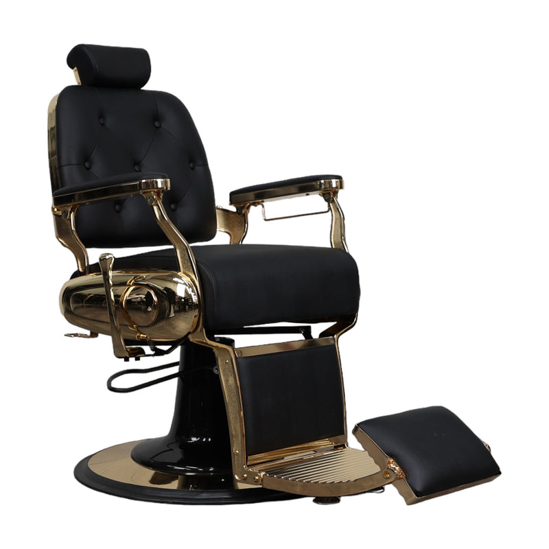 Barber Chair - Vintage Style Black & Chrome Accents